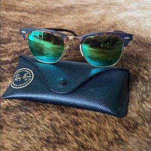 Unisex Ray-Ban Mirrored Clubmaster Sunglasses